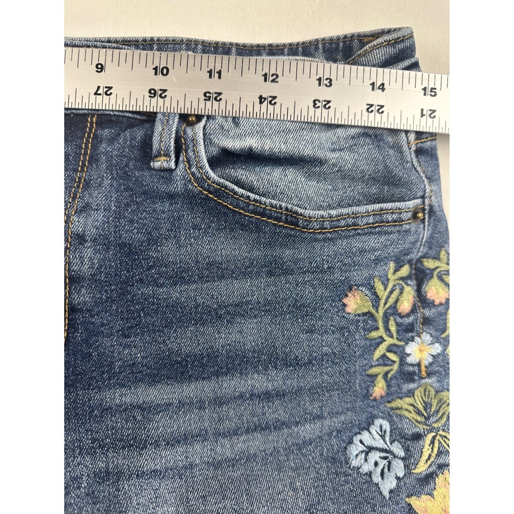 Driftwood Audrey Embroidered Bird Vale Straight Jeans Sz 28 Blue Denim Sundance - Picture 13 of 14